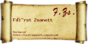Fürst Zsanett névjegykártya